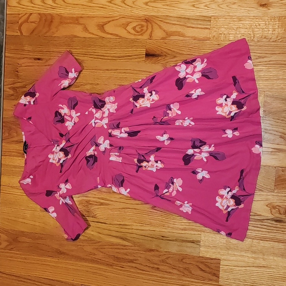 Lands End Flower Print Dress - S